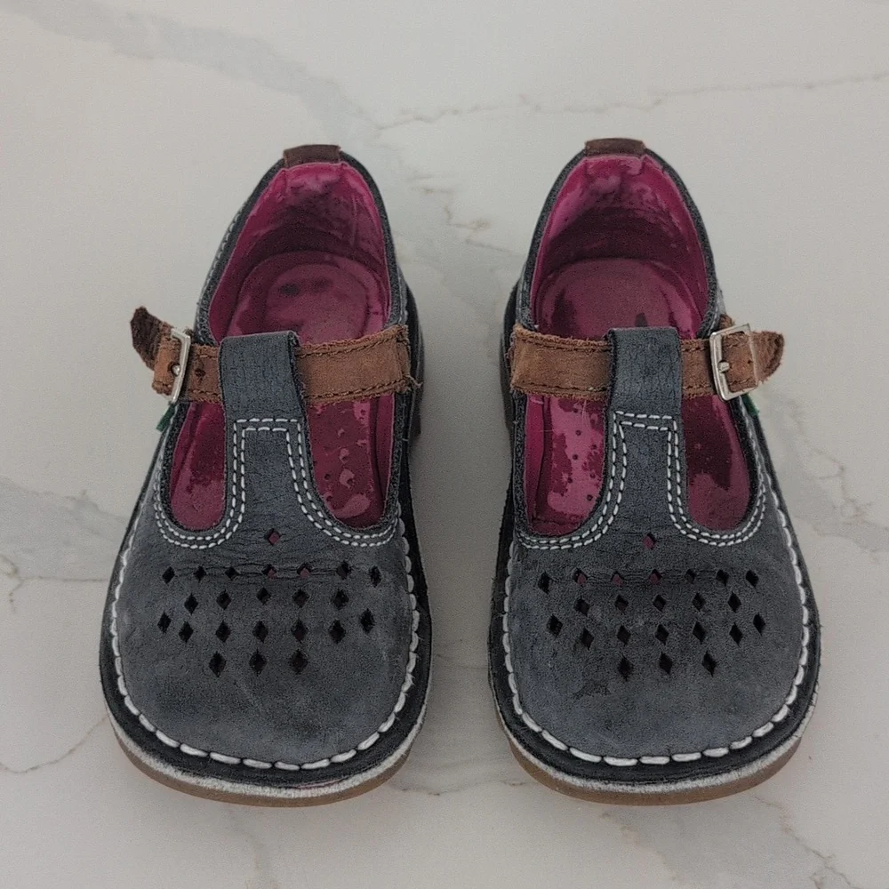Kickers Gray and Brown Dress Shoes with Buckle 10US